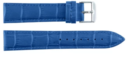 Cinturini in Cuoio Cod.1306 Blu Imbottito Stampa Coccodrillo